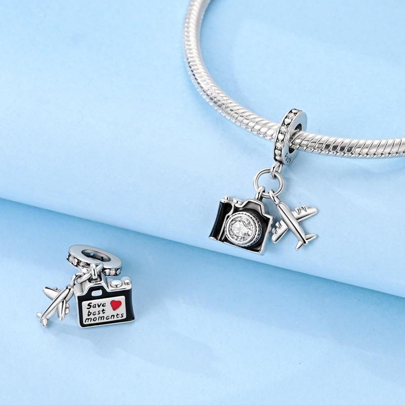 copper Camera Pendant Charm Fashion Travel Collection Bead Charms Compatible With Womens Bracelets Do It Yourself Jewellery Gifts
