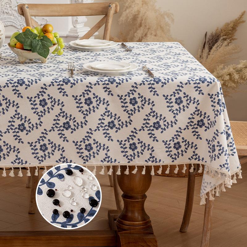 

European Style Rectangular Dining Table Cloth Light Luxury Household Waterproof Anti Slip Wear-resistant Cover Cloth Decoration 90x90cm