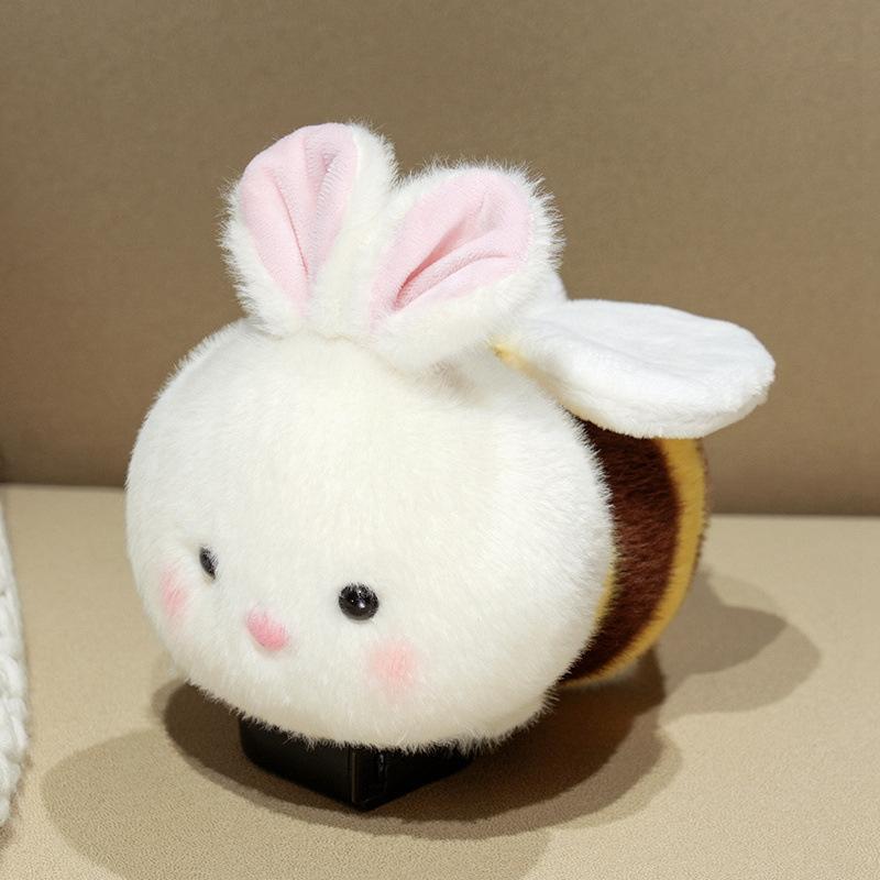 Cute soft bunny bee doll plush toy lying down rabbit bee doll girl soothing rag doll 25cm