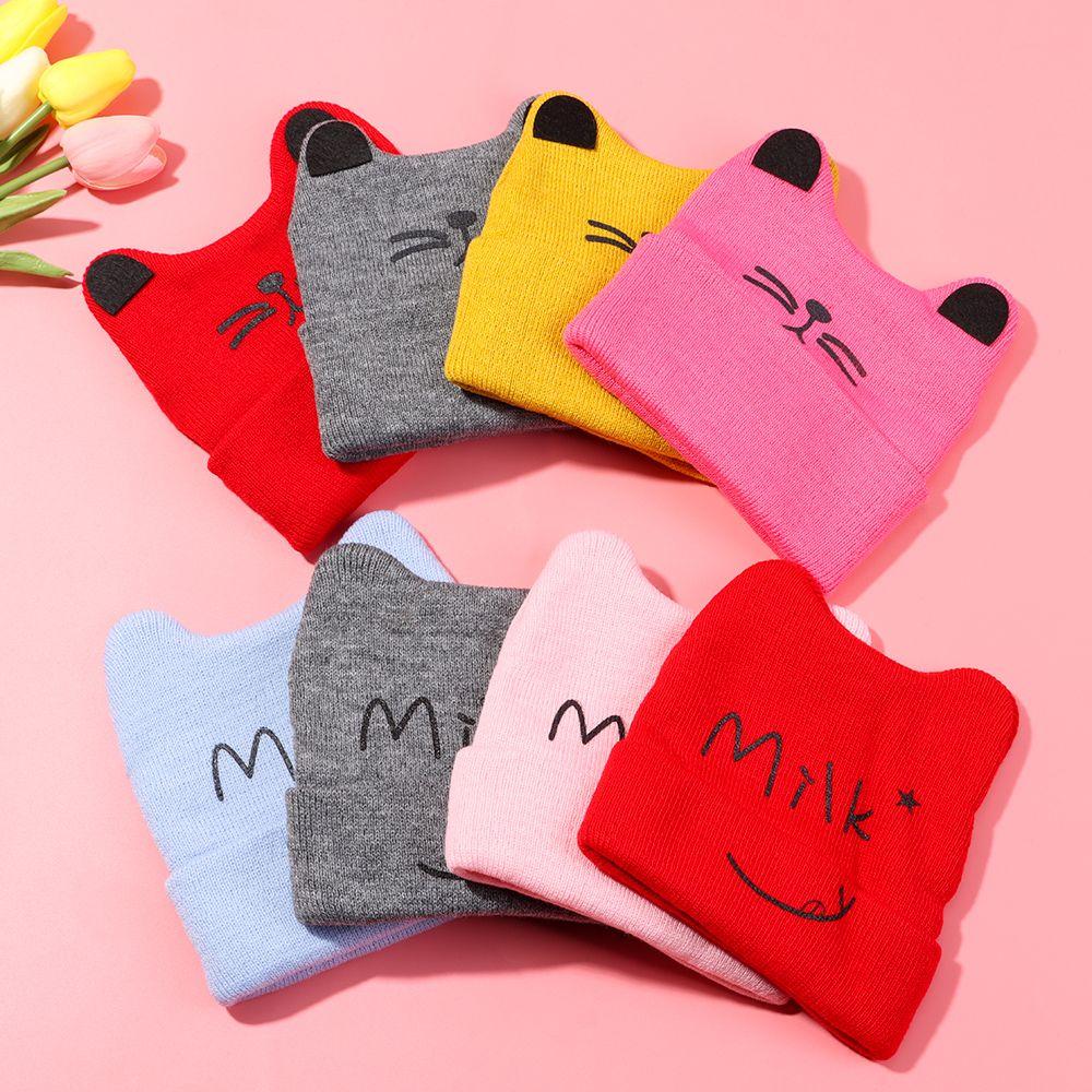 Kinderaccessoires Katzenohren Warm Geschenke Damenmütze Strickmütze Beanie Babymütze Wärmer Mütze