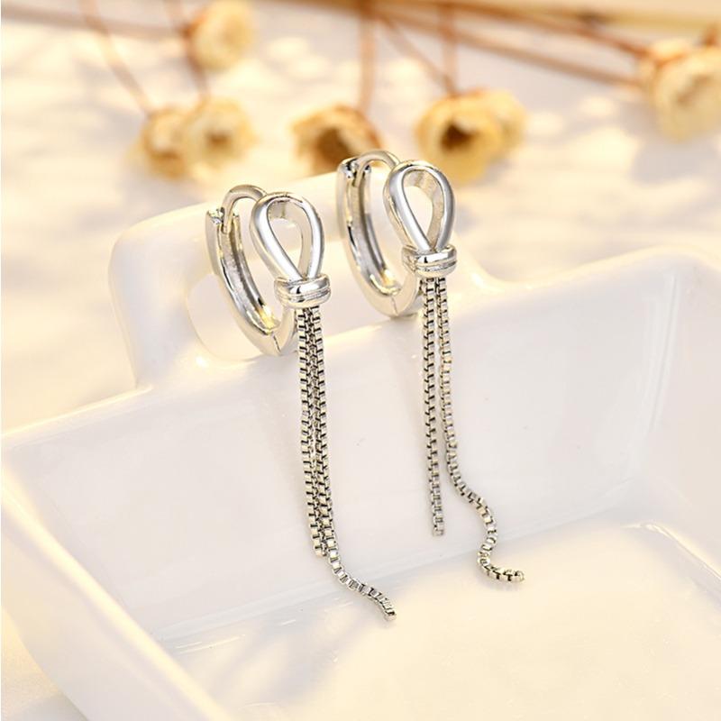 Temperament Light Luxury Long Earrings Square Face Jewelry Hot-selling Chain Earrings Tassels High-end