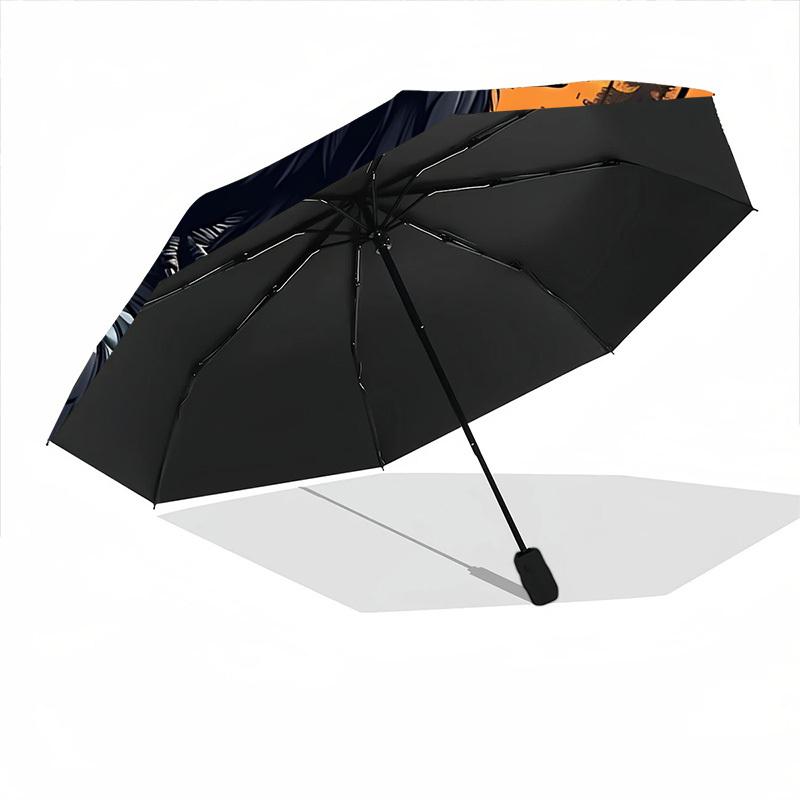 1pc Halloween Owl Automatic Folding Umbrella, Lightweight Retractable Compact Travel Umbrella, 8-Rib Sturdy Frame149