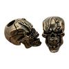 Skull Paracord Beads for Safe Gear, Brasses-Tone Metal Lanyard Pendant Set of 2 with 6mm Cord Opening for Cutter Cord and Daily Keychains