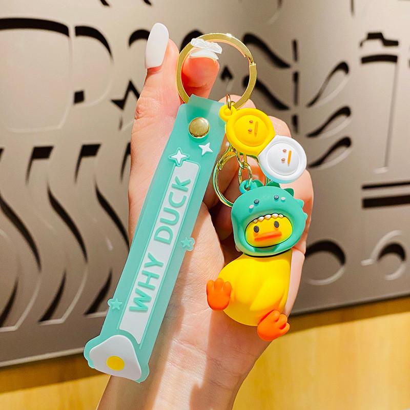 

Duck Silicone Colorful Key Holder Cute Cartoon Keychain For Bag And Car Accessory зелений