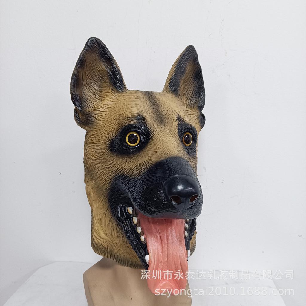 Husky latex mask Police dog animal costume for Halloween cosplay Horror Funny Headgear German Shepherd