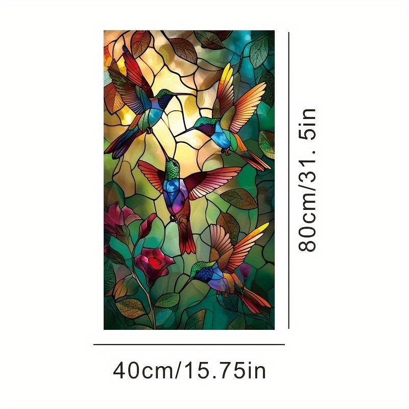 

Hummingbird Flower Glass Window Electrostatic Stickers Anti-collision Living Room Decoration Non Adhesive Glass Privacy Sticker