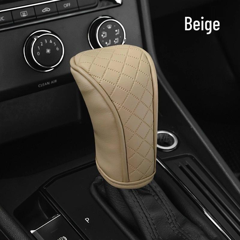 Breathable Leather Carbon Fiber Gear Cover: Universal Car Interior Protection Accessory