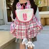 Schoolbag Korean version ins niche college style sweet soft girl mini backpack retro plaid cute cartoon parent-child backpack