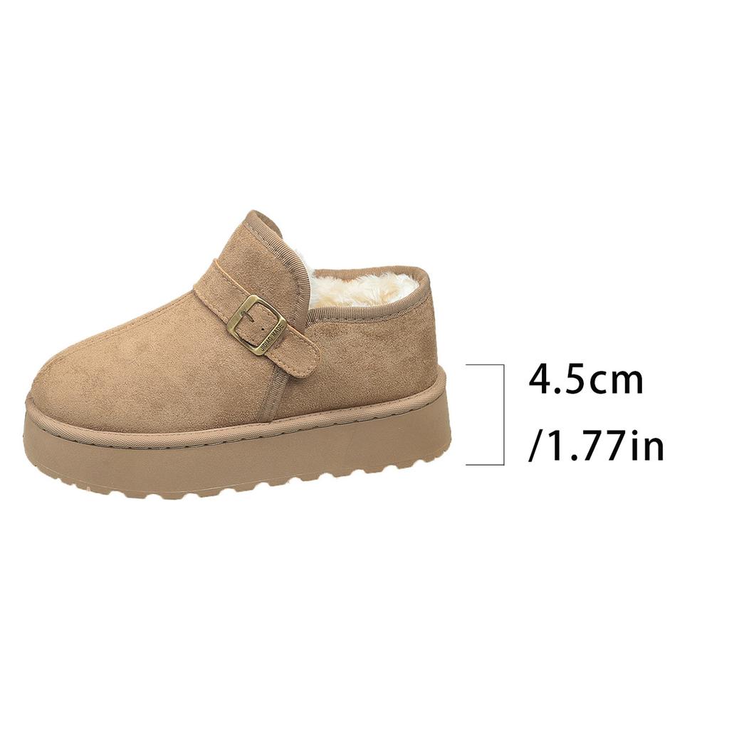 Fashion Faux Suede Platform Snow Boots 2025 Women Winter Thicken Plush Ankle Booties Mujer Non Slip Thick Sole Cotton Padded Shoes 43