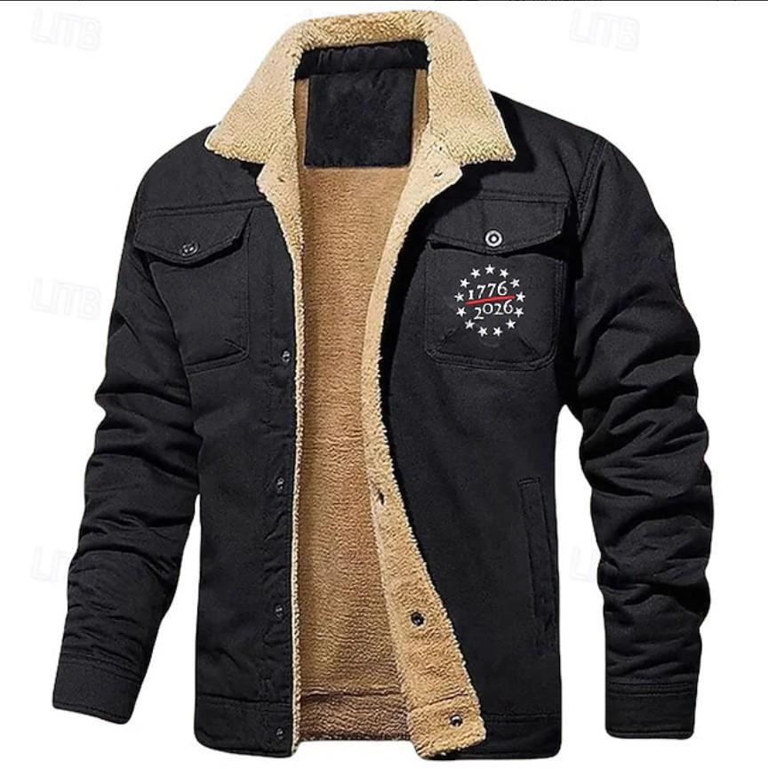 Veste de travail polaire pour homme 2024 - Vêtement d'extérieur décontracté à imprimé pour l'automne/hiver