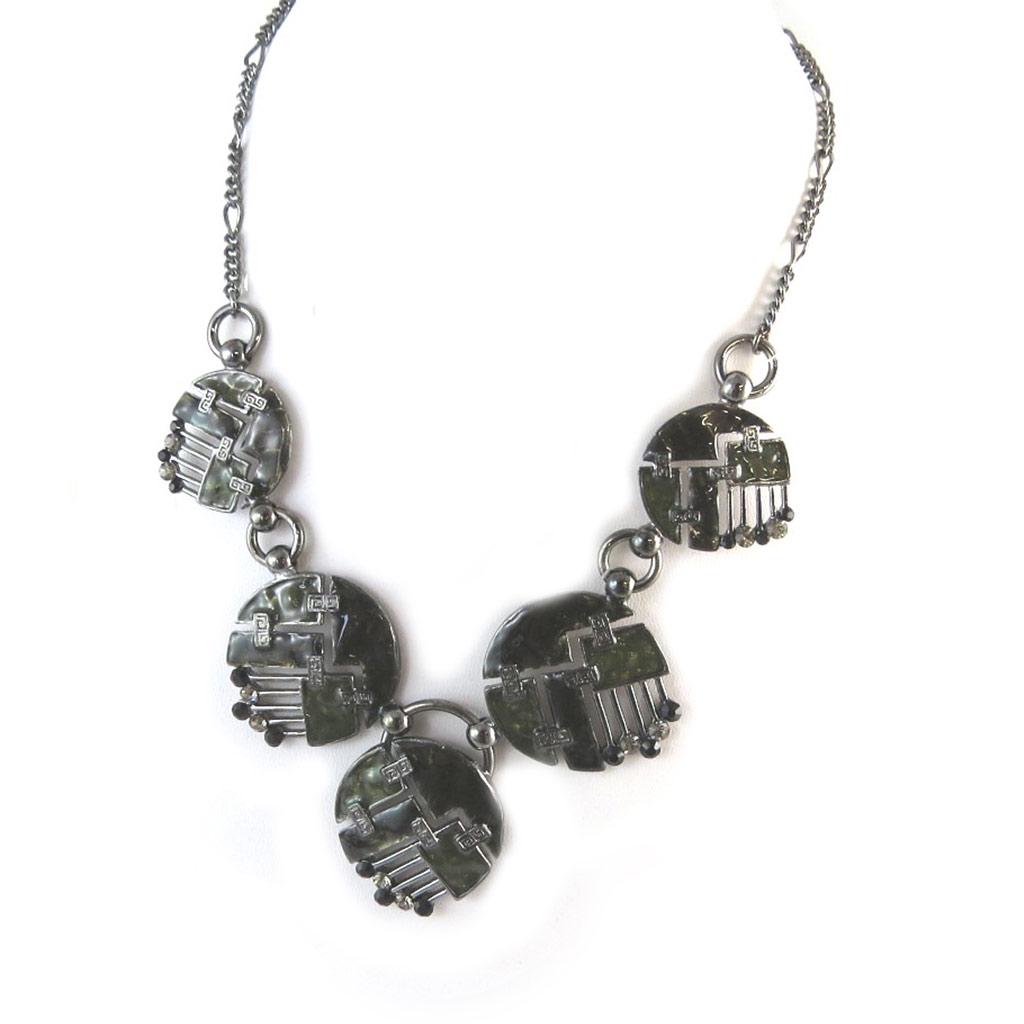 Les Trésors De Lily [N8440] - Designer-Halskette 'Kilimanjaro' schwarz