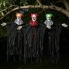 Halloween Clown Ghost Hanging Decoration with Green Hair - Perfect for Escape Rooms and Haunted Houses, Available in Multiple Colors