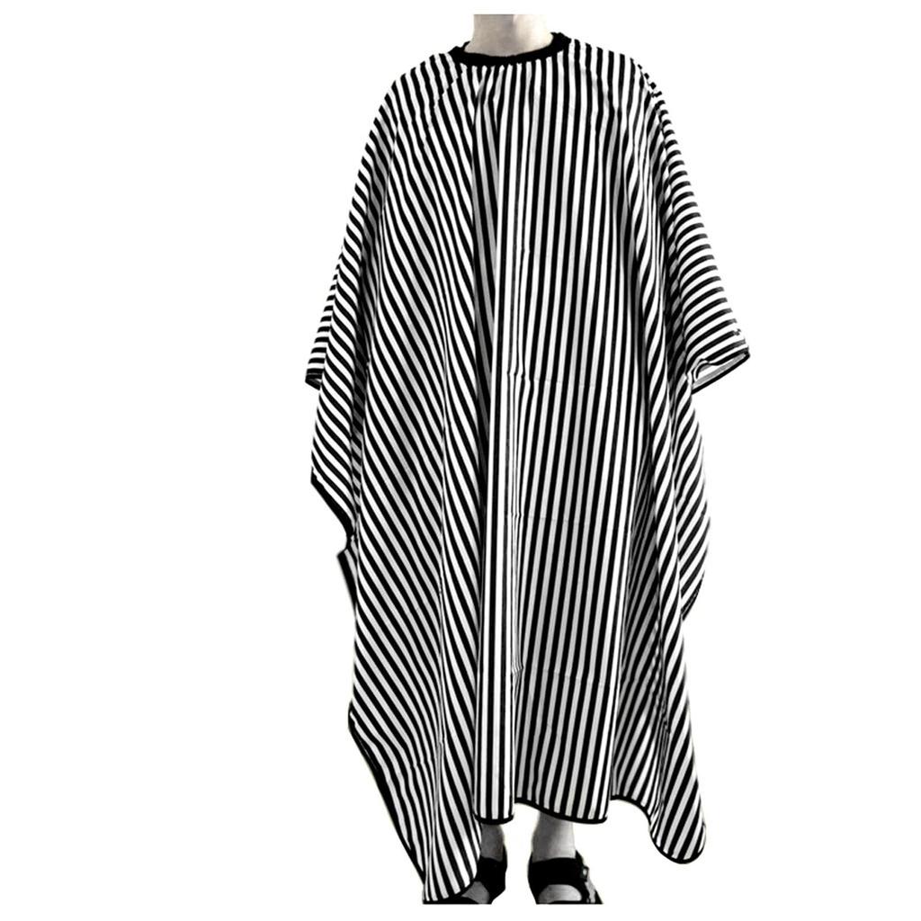 2025 Neue Wohndekor Verstellbare Schwarz Weiß Gestreifte Frisierumhang Haarschneide Friseurumhang Ärmellos Friseurzubehör