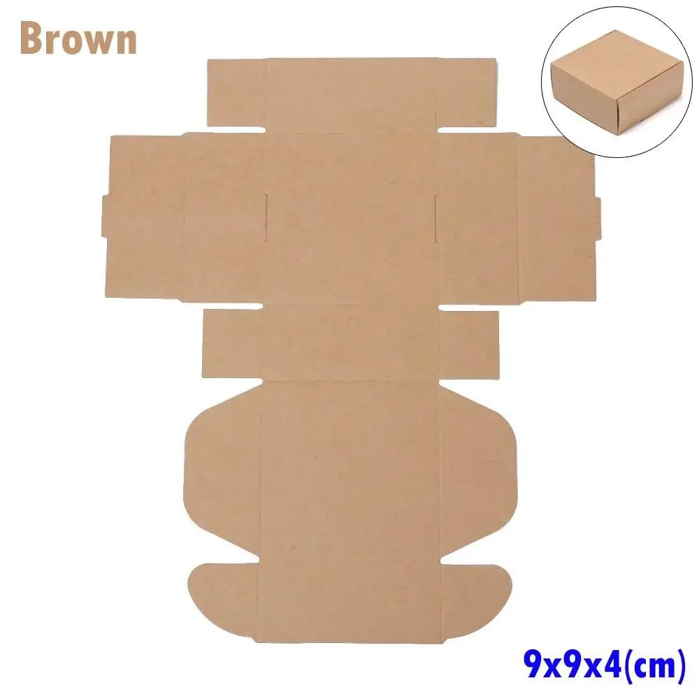 10pcs 9sizes Wedding Event Gift Craft Jewelry Candy Storage Cardboard Package Kraft Paper Box Wrapping