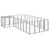 VidaXL Black Kennel 10.89 M² Steel Enclosure for Puppies Cage Dogs Outdoor 3082226