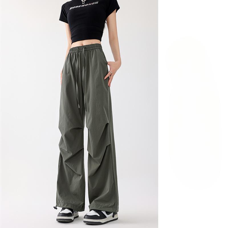 

Быстросохнущие рабочие брюки для женщин осеннего нового стиля, летние зарядовые, для невысоких, с высокой талией, для альпинизма, с широкими штанинами XL