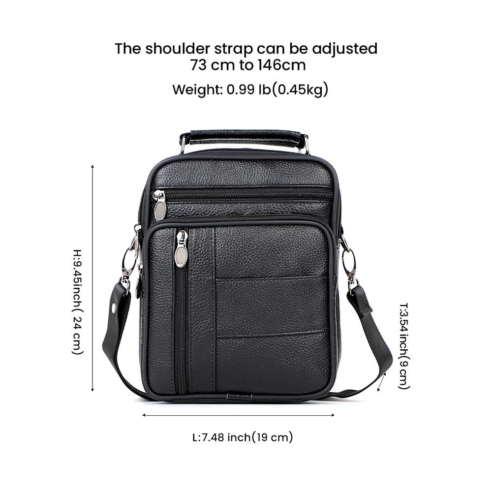 

Мужская сумка кроссбоди из натуральной кожи - Высококачественная вертикальная повседневная наплечная сумка