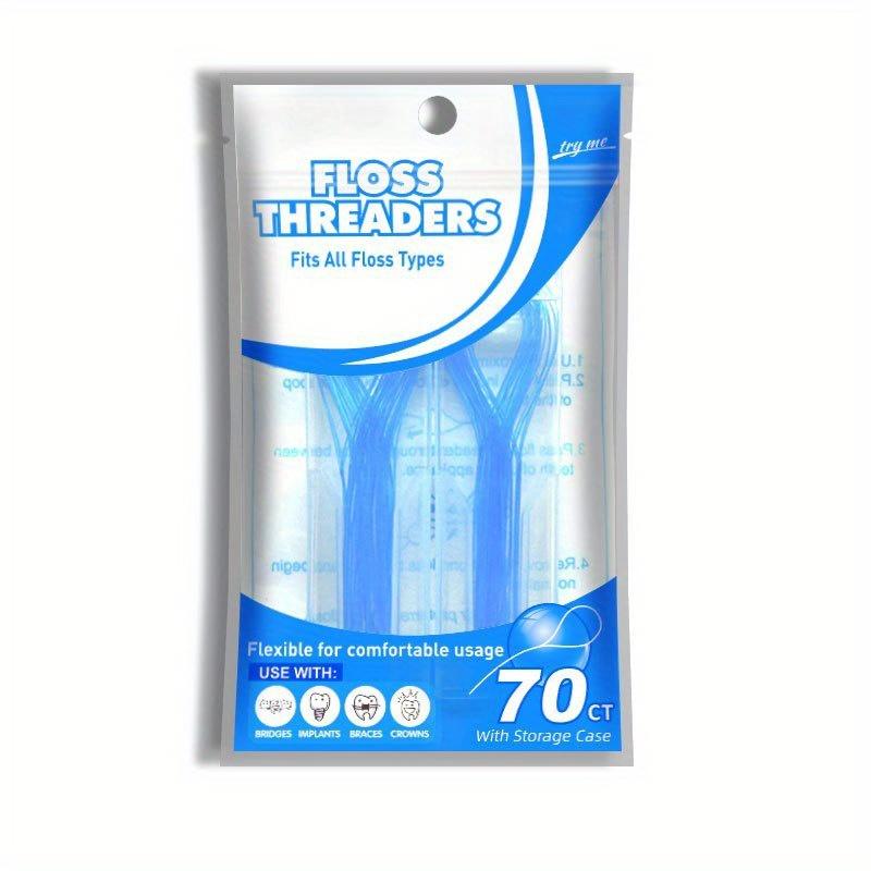 

The Ultimate Flossing Tool for Braces, Bridges, Implants & More - Nylon Thread & Plastic Container Included! синій