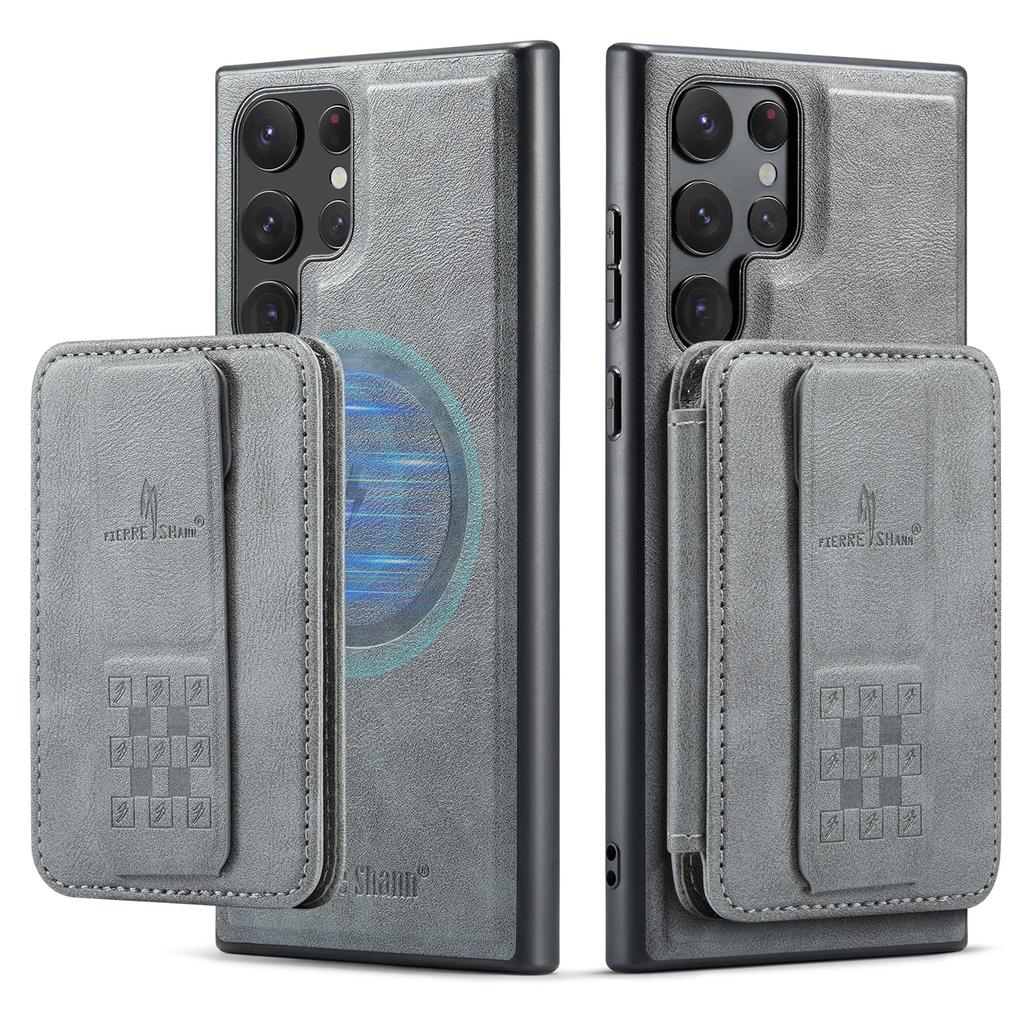 2 in 1 Detachable Cards Solt Leather Wireless Wallet Case for S24 Ultra S23 Plus S22 RFID Vertical Bag Invisible Bracket Cover