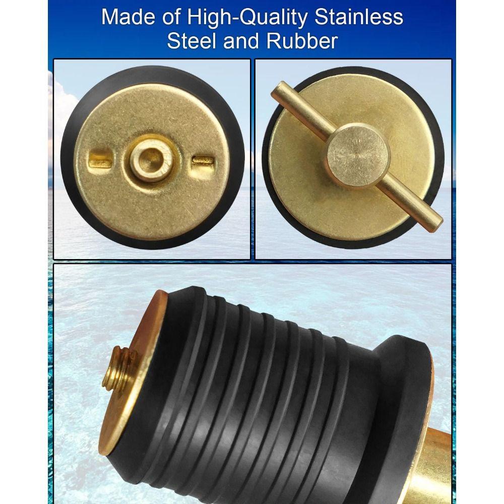 Brass/Stainless Steel Handle Boat Drain Plug T-Handle Blockage Twist Locks Drainage