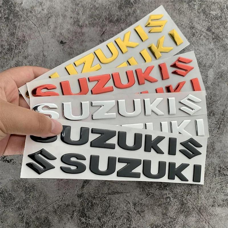 2pcs/set New Motorcycle Sticker 3D PVC for Suzuki Sticker 3D Tank Decal S Logo Gold Emblem Waterproof Decor