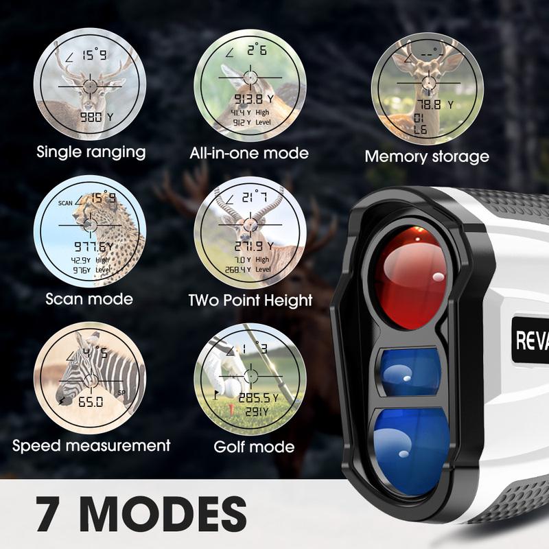 REVASRI 600/1000M Multifunction Laser Rangefinder with Speed Slope Scan and Normal Measurements Magnetic for Hunting and Golfing