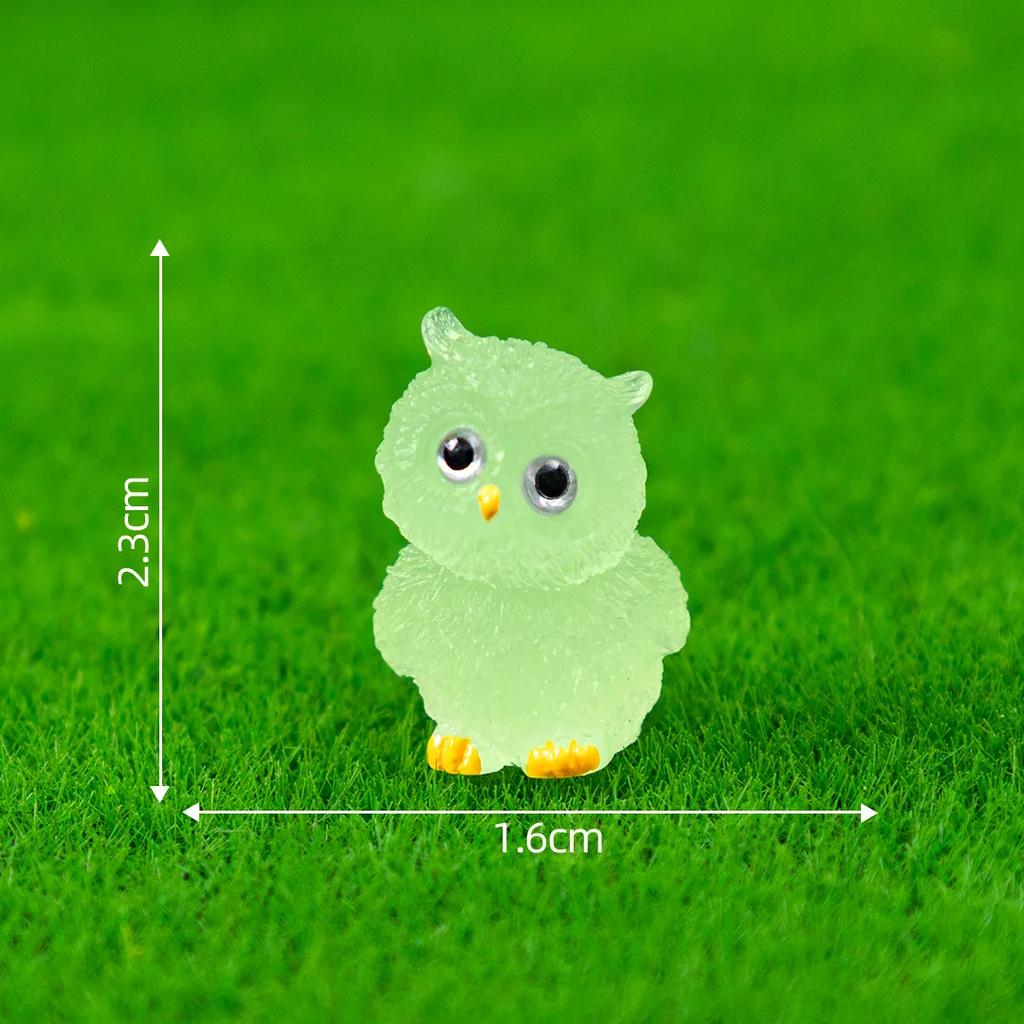 30 szt. Świecące Mini Sowy Mikro Ozdoby Zwierzątka Figurki Zwierząt Świecące w Ciemności Rośliny Ozdoby do Doniczek Akcesoria do Mikro Krajobrazów
