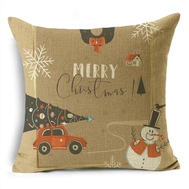 Frohe Weihnachten Pflanzen-Serie Kissenbezüge 40/45/50cm Santa Rentier Schneeflocken Kissenbezug für Sofa Couch Heimdeko