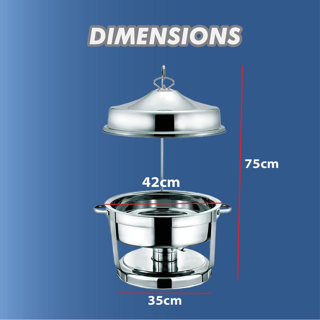 9L Large Capacity Restaurant Buffet Serving Dishes Hanging Dome Food Pan Stainless Steel Bell Dome Chafing Dish