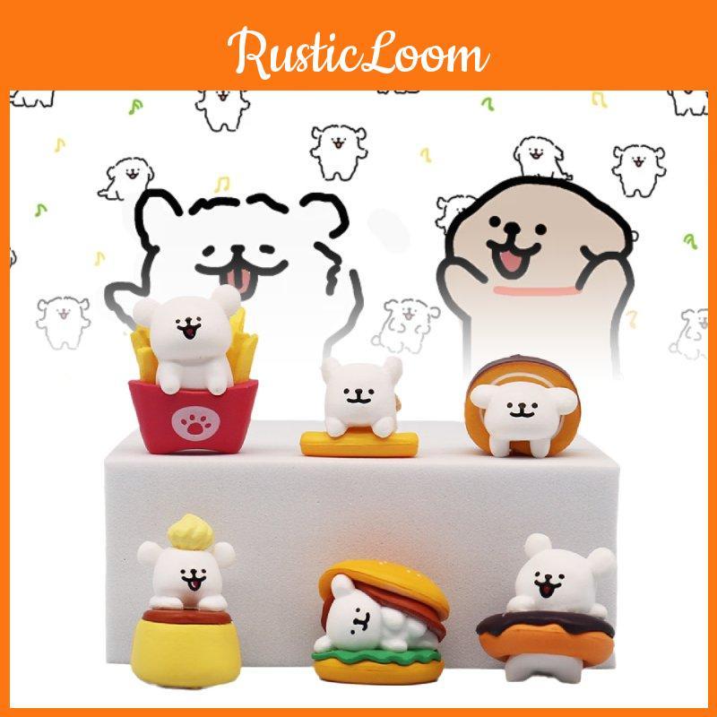 Charming Pvc Line Dog Figurine Set Of Six Perfect For Afternoon Tea Decor And Gifts