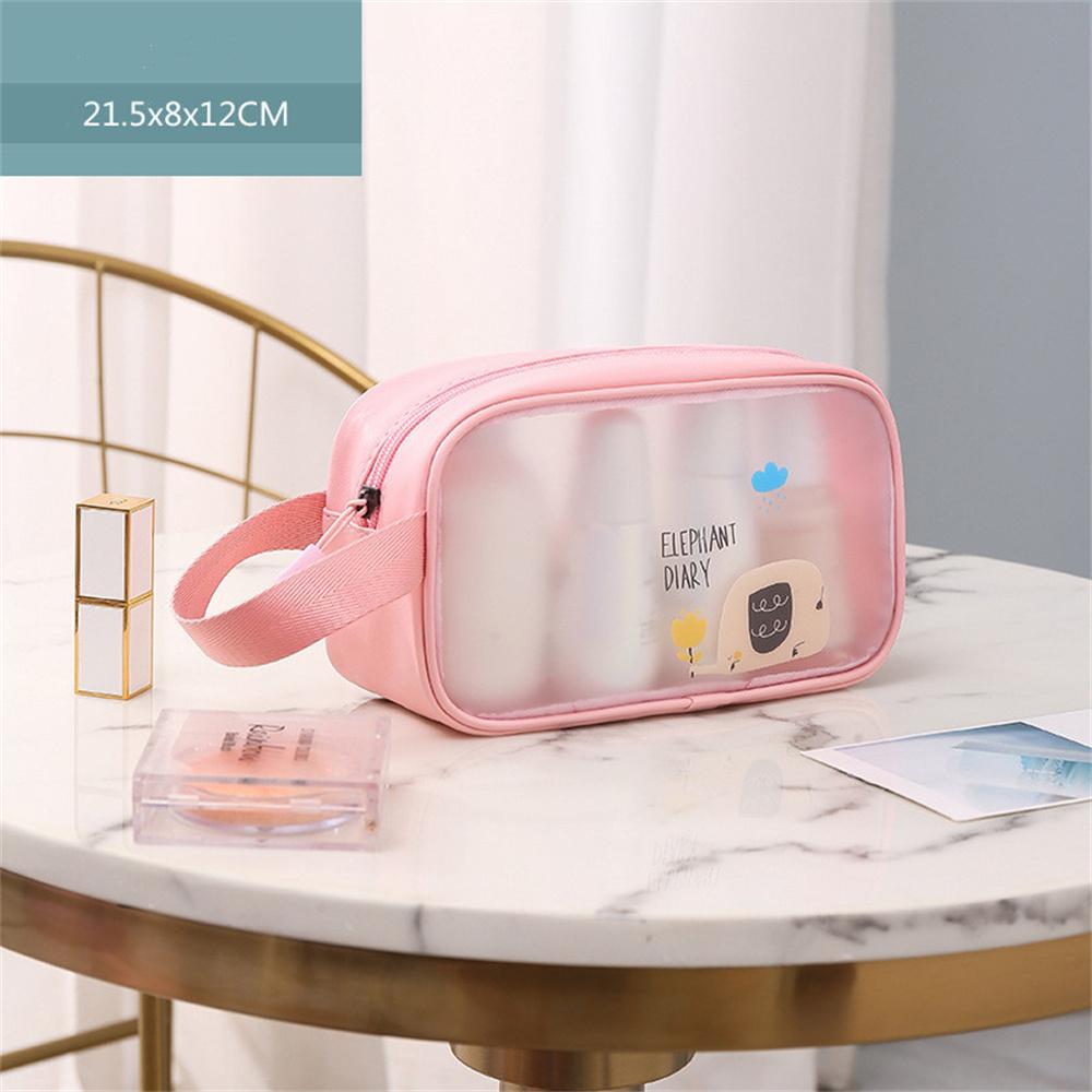 PU Make Up Bags PVC Cartoon Transparent PVC Cosmetic Bag Female Handbag Travel-friendly For Travel Essentials Daily Storage