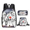 The Battle Cats Rucksack Dreiteiliges Set für Kindergartenkinder, Rucksack mit großem Fassungsvermögen, Umhängetasche, Federmäppchen