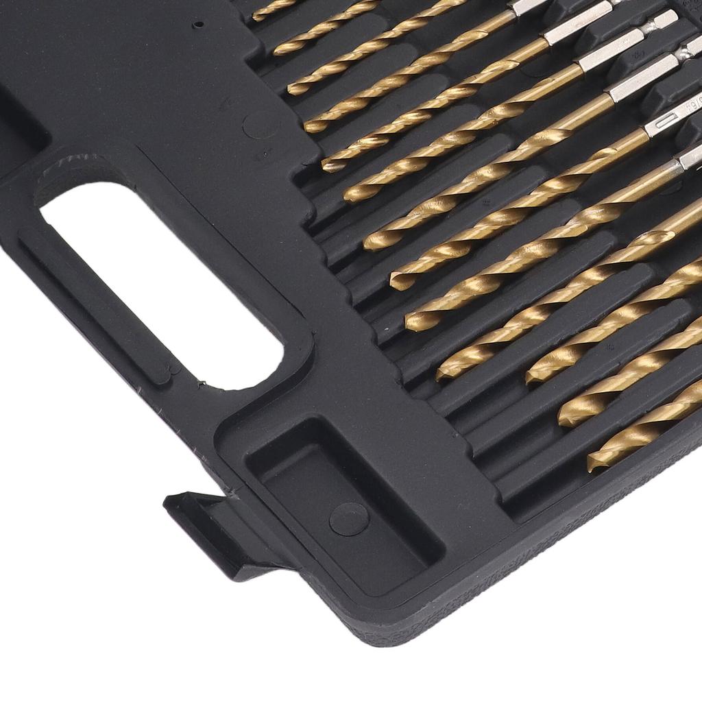 30 Pcs Set Twist Drill Bit 1/4in Shank 1/16 To 1/2in High Speed Steel Twist Drill Bits with Extension Rod Storage Case
