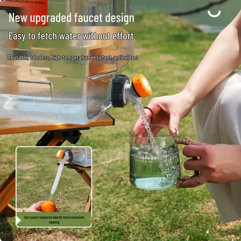 Muke Outdoor Square Water Storage Bucket with Faucet