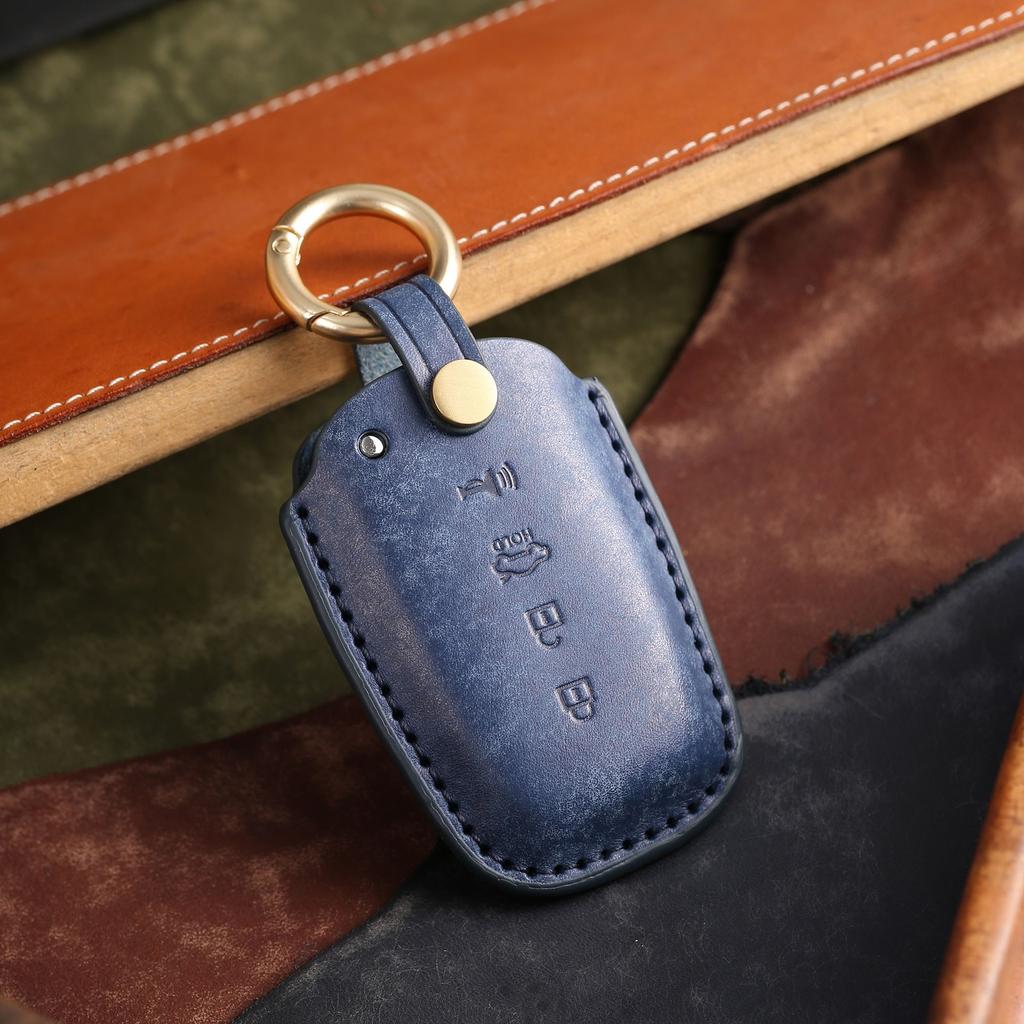 Suitable for Old Kia Leather Folding Cowhide Key Cover, Handmade High-end Car Key Case, Personalized Customization