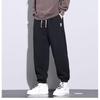 Plus Size Men's Sweatpants Sportswear Elastic Waist Casual Baggy Pants Black Grey Cotton Joggers Male Loose Trousers