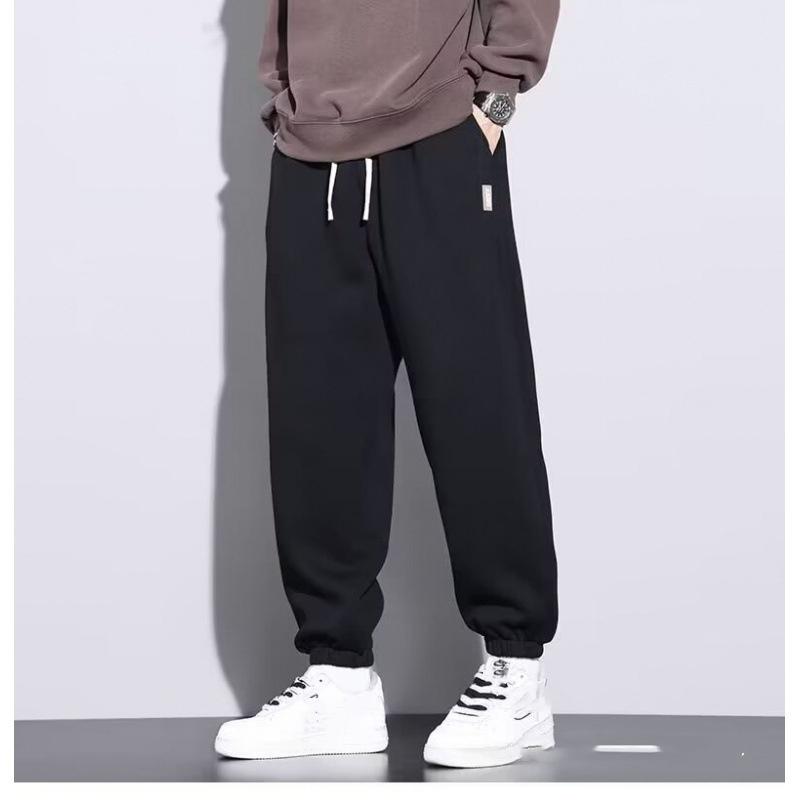 Plus Size Men's Sweatpants Sportswear Elastic Waist Casual Baggy Pants Black Grey Cotton Joggers Male Loose Trousers