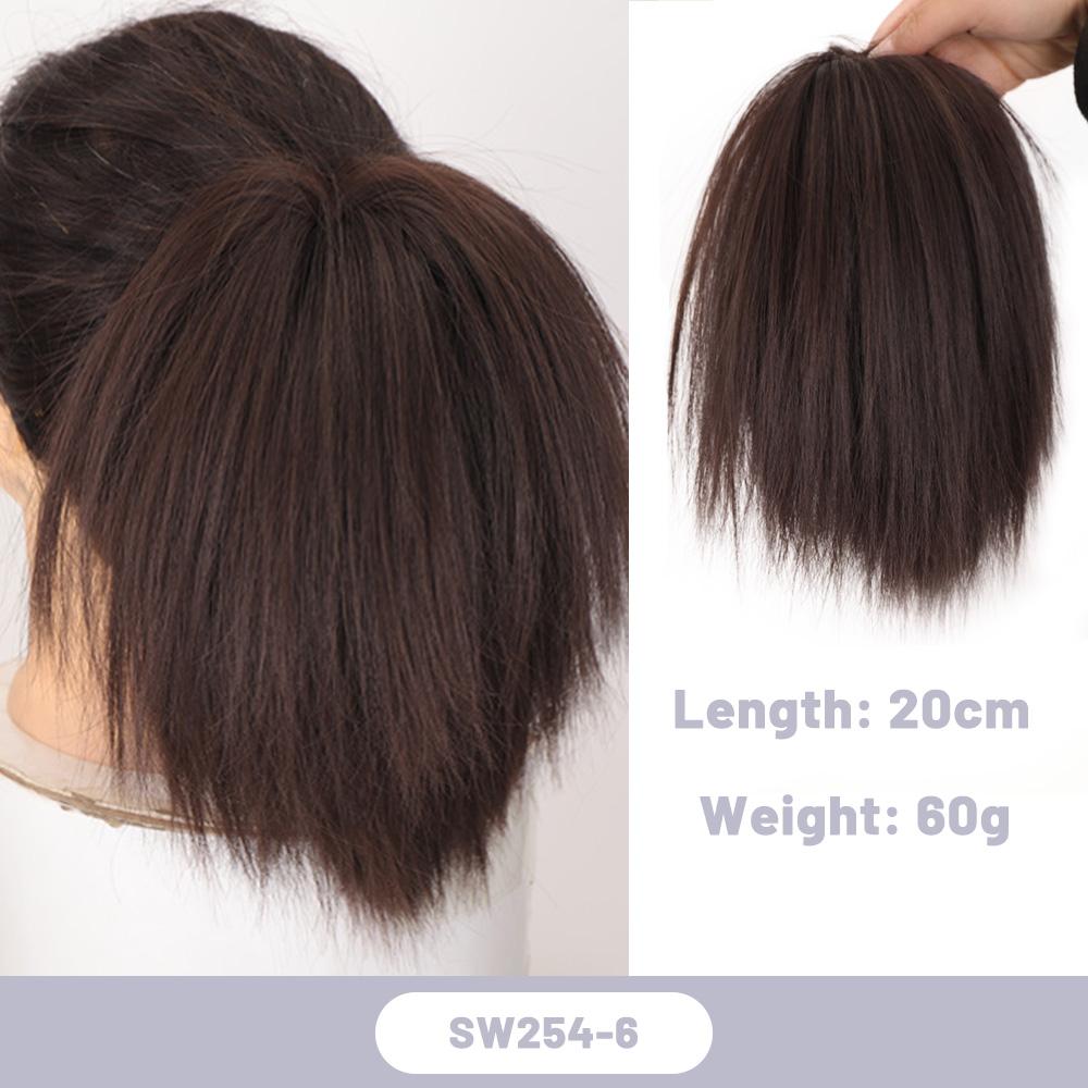 Synthetic Messy Bun Straight Scrunchy Hair Bands Bun Chignon Elastic Messy Scrunchie Wrap For Ponytail Extensions For Women