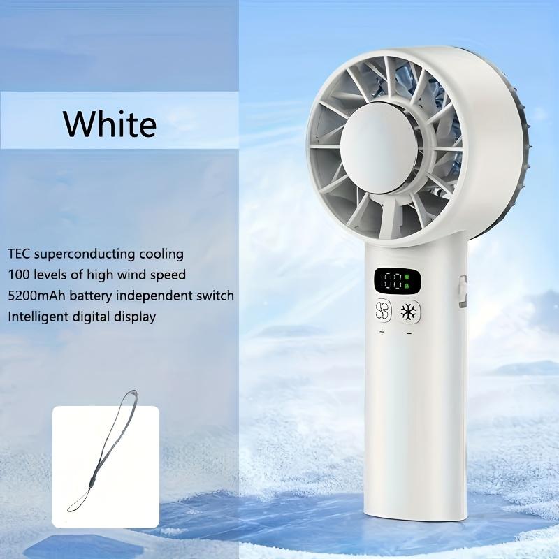 Handheld fan, 100-level cooling mode, USB rechargeable foldable hanging outdoor mini fan