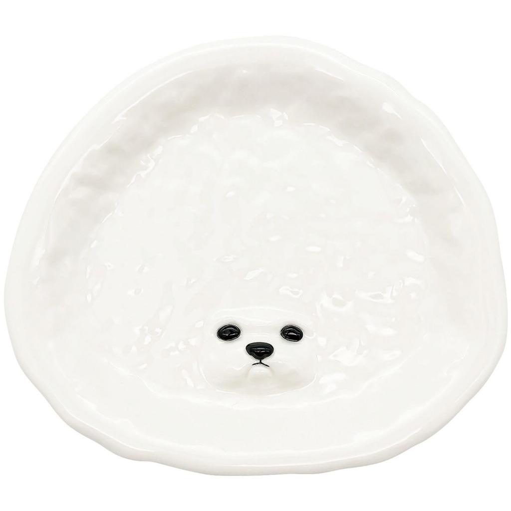 sun art Cute Dish Cake with Bichon Frise Animal Perfect for and 20 X 18 X 3 Cm Plate/Plate Die-Cut Design, Birthdays, Dogs, Year-End Parties, White,