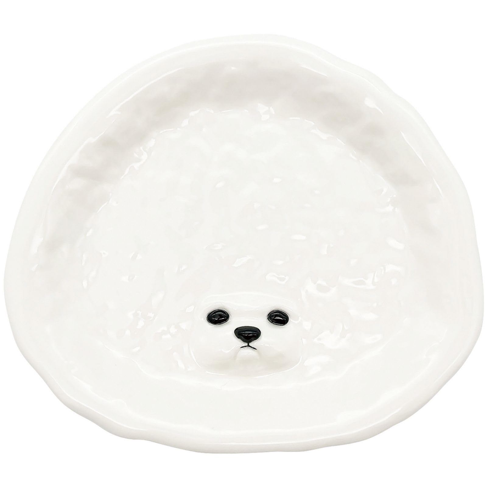 

Sun Art Cute Dish Cake with Bichon Frise Animal Perfect for and 20 x 18 x 3 cm Plate/Plate Die-Cut Design, Birthdays, Dogs, Year-End Parties, White, белый