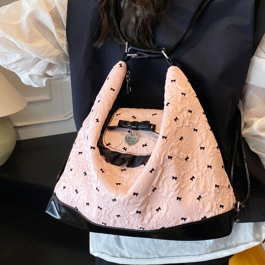 Korean Version of Temperament Bow Underarm Shoulder Bag 2025 New Sweet Cool Wind Bubble Simple Fashion Backpack Women