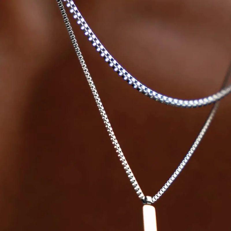 Emanco Best Seller In Europe and America Men's Fashion Niche Style Minimalist Box Chain Necklace Men Stylish Accessible Luxury Stainless Steel