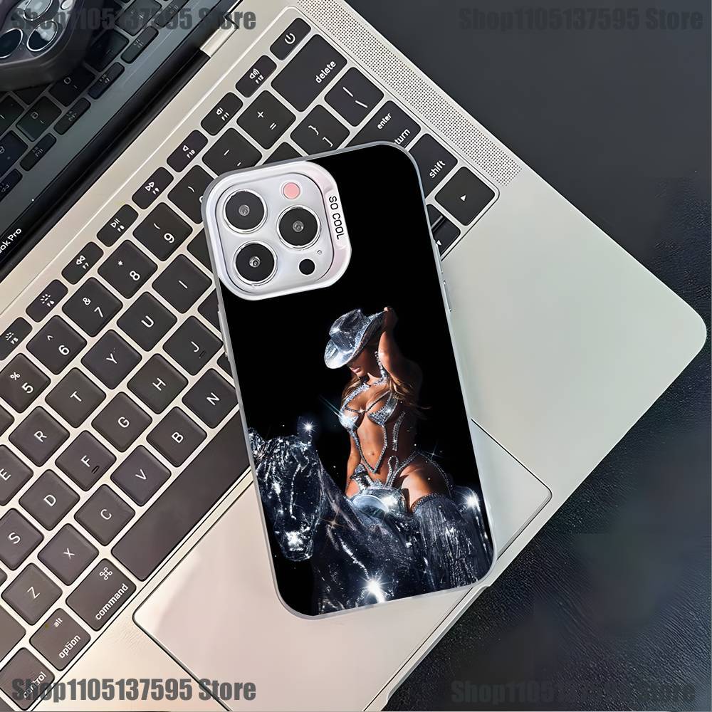 Singer B-Beyonce Phone Case For iPhone 17,16,15,14,13,12,11,Pro,XS,Max,Plus,Mini,SE4,E White Matte Shockproof Cover