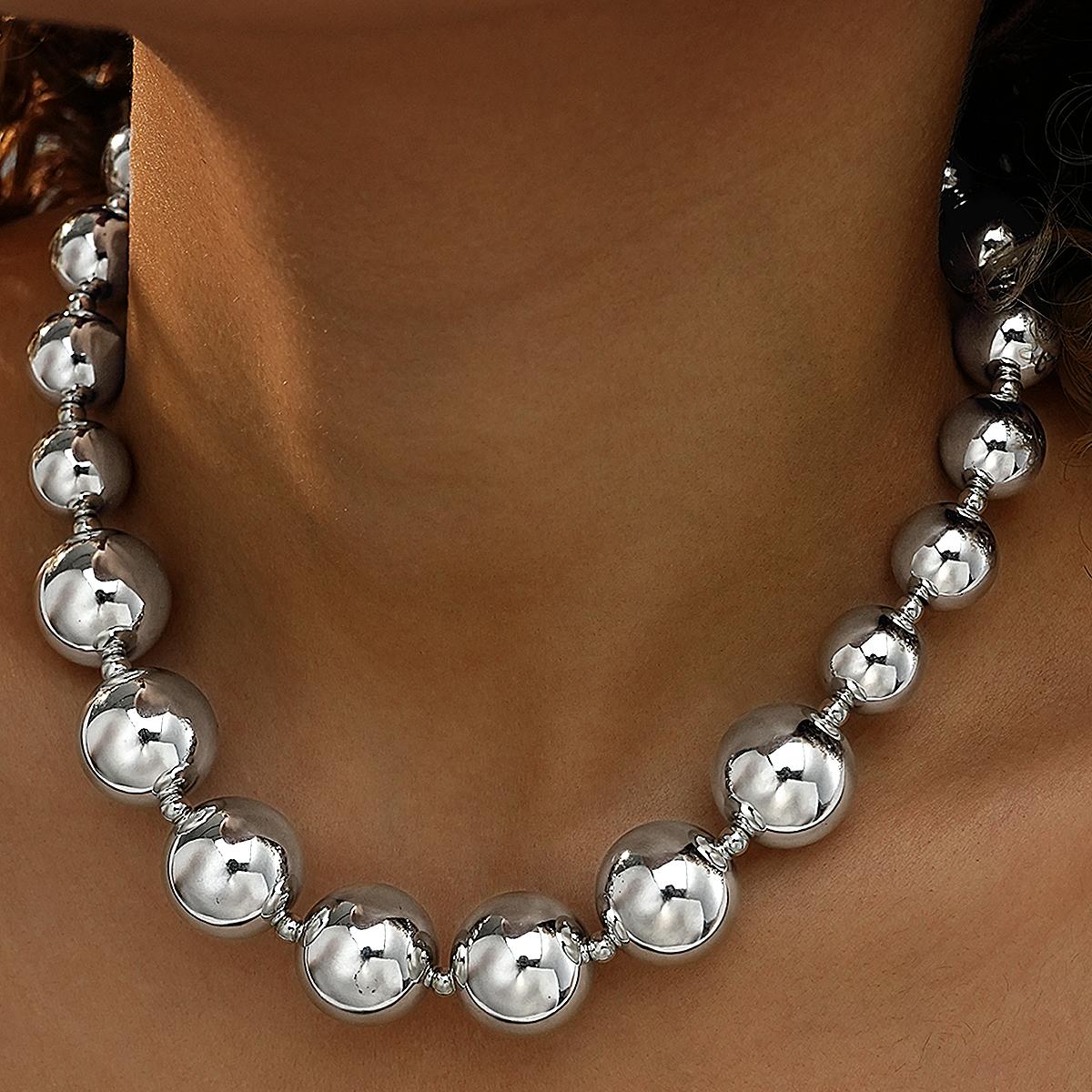 

Vintage Exaggerated Goth Round Beads Chain Necklace for Women Punk Chunky Baroque Choker Necklace Elegant Daily Holiday Jewelry