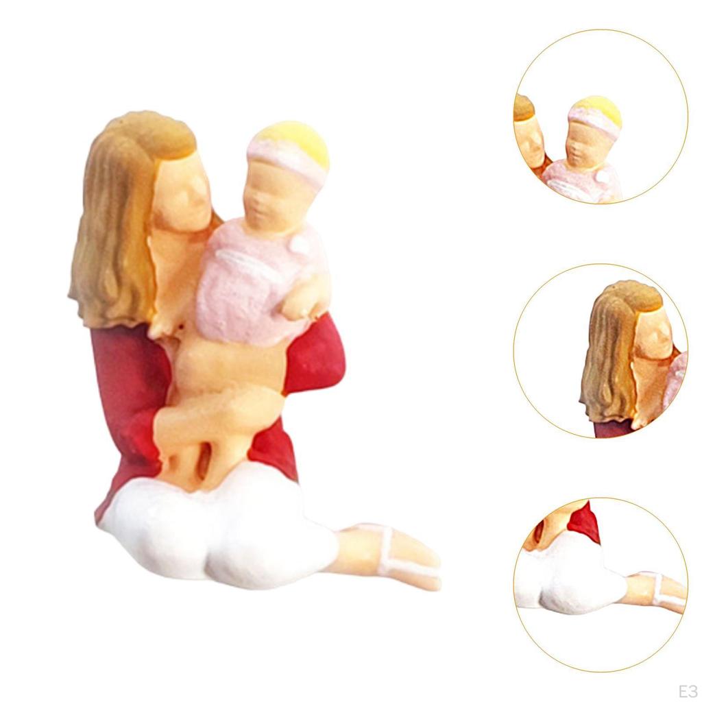 1/64 People Figure Miniature Diorama for DIY Scene Decor Collectibles Desktop Ornament Hand