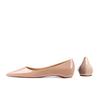 2025 New French Temperament Pointed Toe Nude Red Sole Flat Shoes Women Patent Leather Inner Height Increase Light Mouth Low Heel Single Shoes Women