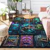 Cyberpunk Crocodile Gallery Pattern Rug Floor Mat for Living Room or Bedroom Soft and Comfortable Carpet a Gift for Birthday and Holiday.