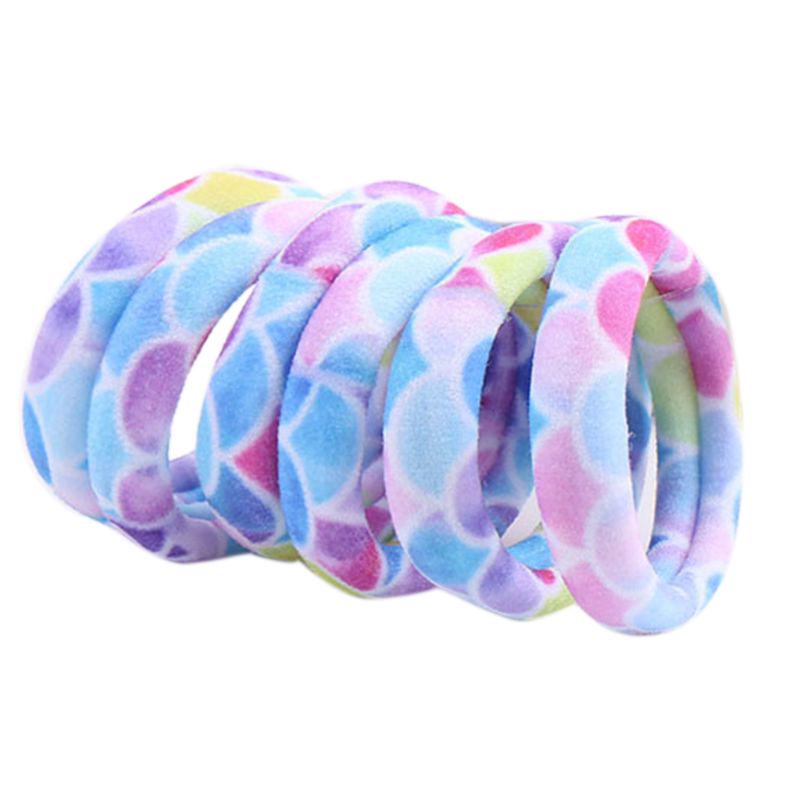 6 шт./комплект Летняя Фантазия Розовая Резинка для Волос Фламинго Радужное Полотенце Держатель для Хвоста Повязка на Голову Резинка
