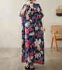 Women's V-Neck Floral Maxi Dress Short Sleeve Loose Boho Summer Dress